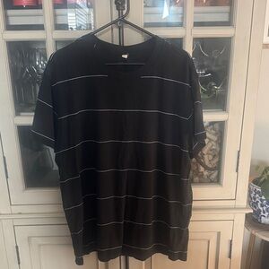 Black Striped Lululemon Boyfriend/All Yours T-Shirt